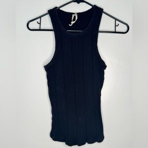 Anthropologie Black Ribbed Tank Top